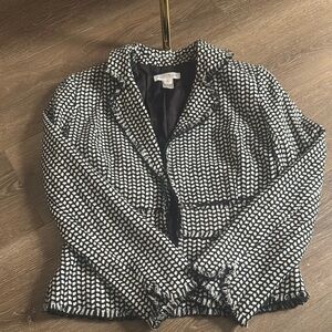 White House black market Black and White Checkered Blazer